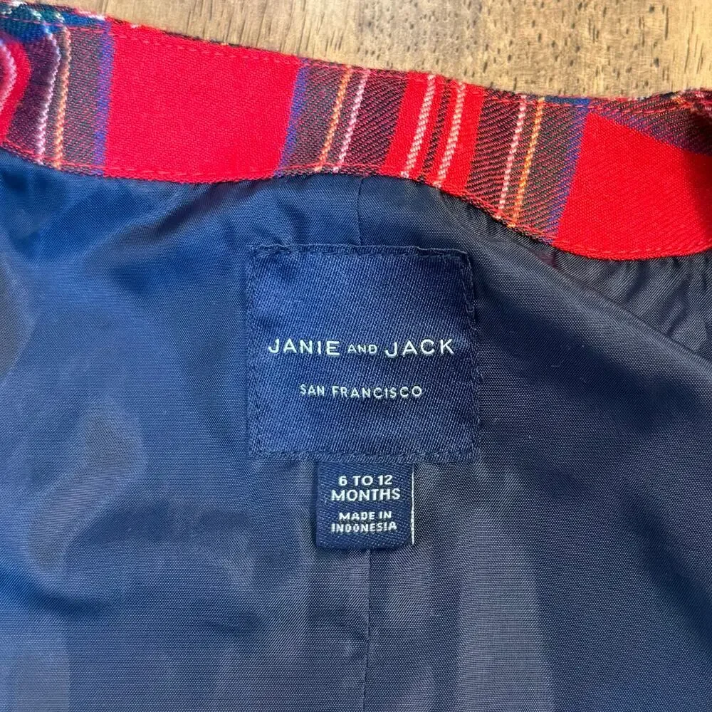 Janie and Jack The Tartan Holiday Vest 100% Wool Bradbury Red Tartan Baby 6-12M
